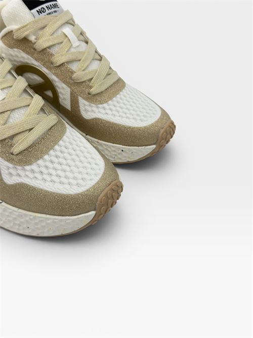 Sneakers in tessuto tecnico bianco e oro NO NAME | CARTER FLY PROTECTMESH/REC/GLITTEWHITE/LIGHT GOLD